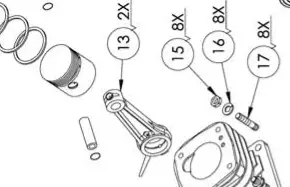 047-0099 Connecting Rod Ref 13 Sanborn 1