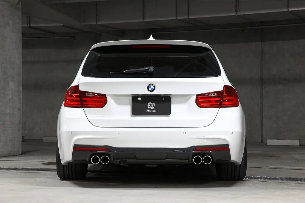 3D Design F30 / F31 3-Series M-Sport Carbon Rear Diffuser - 4 Tip 1