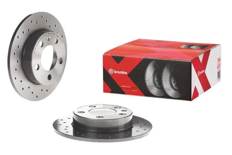 Brembo 2000 Bmw 323Ci/99-00 323I/01-06 325Ci Rear Premium Xtra Cross Drilled Uv Coated Rotor 1