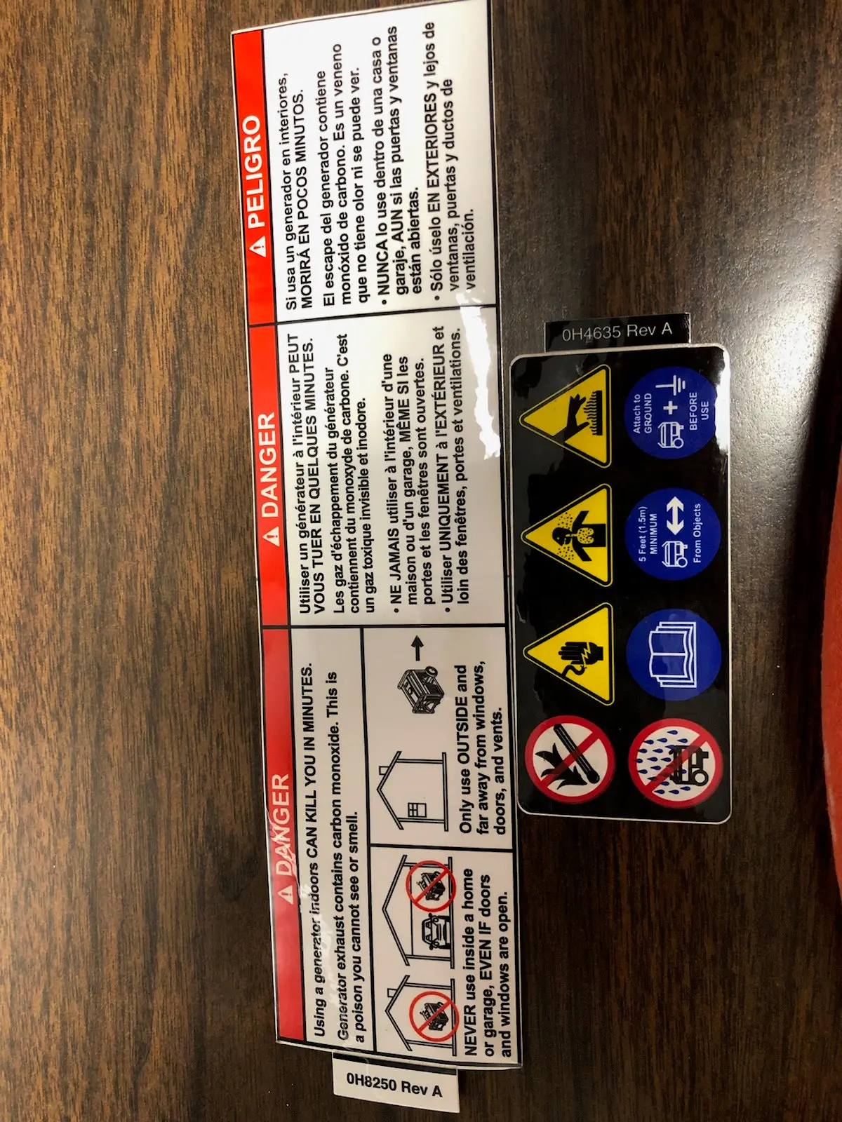 0H4635  Decal,Danger & Safety  Generac Fm846/Wh3 1