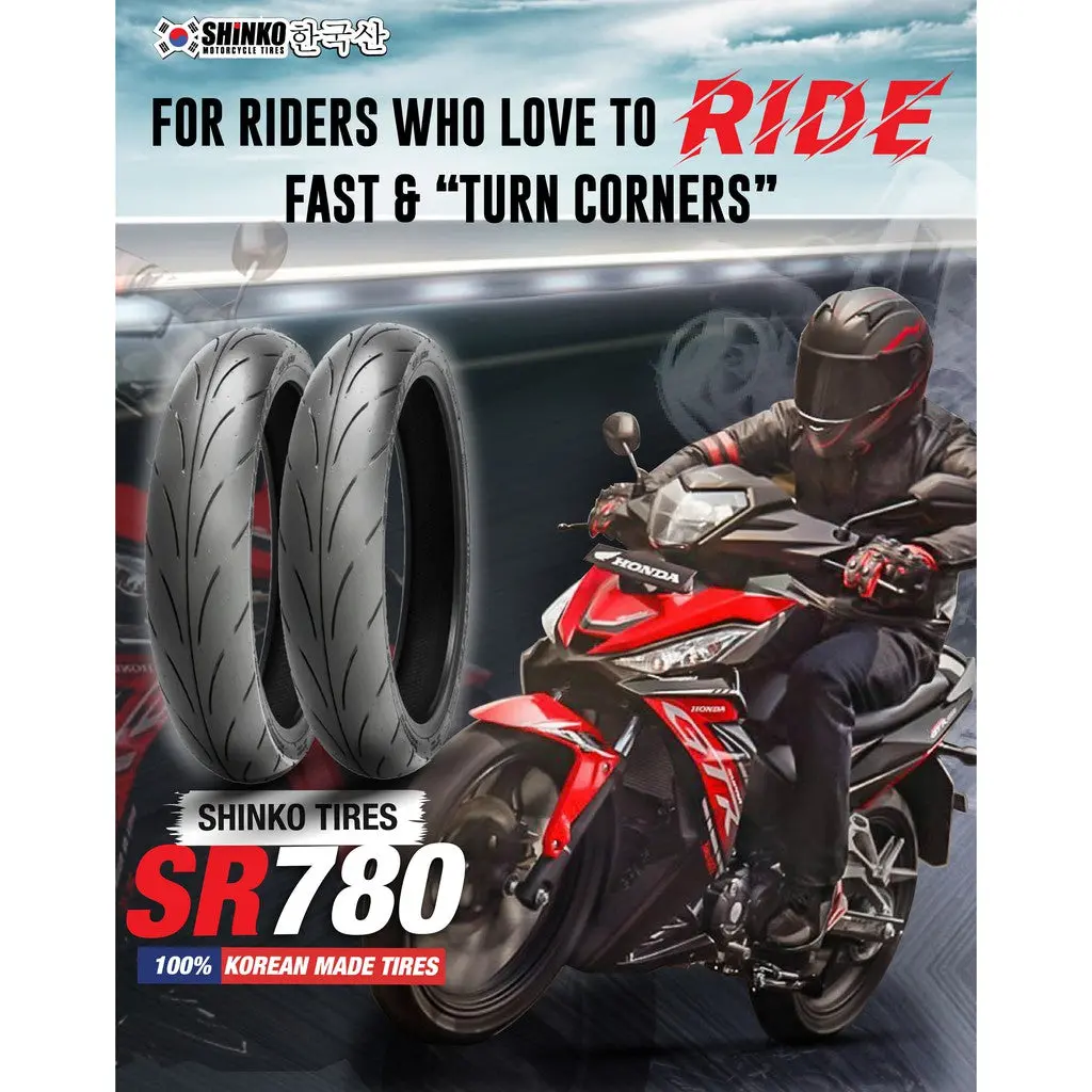Clearance Shinko Korea Tire Tyre Tayar  Sr780 (70/90-17) (80/90-17) (90/80-17) (100/80-17) (110/70-17) Fast Shipping 1
