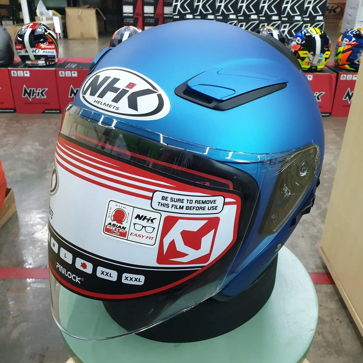 Nhk Helmet R1 V2.0 Solid (Blue Doft Microlock) 1