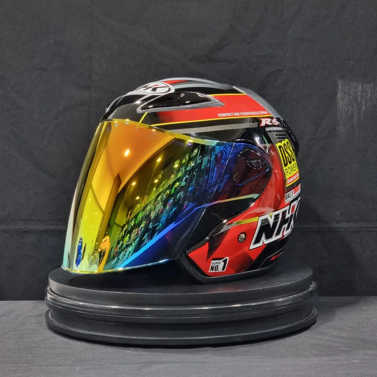 Nhk Helmet R6 V2 Rally (Black/Red Glossy) 1