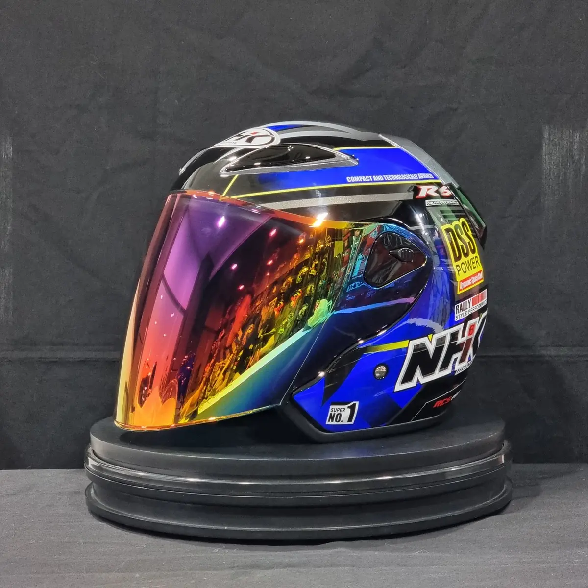Nhk Helmet R6 V2 Rally (Black/Blue Glossy) 1