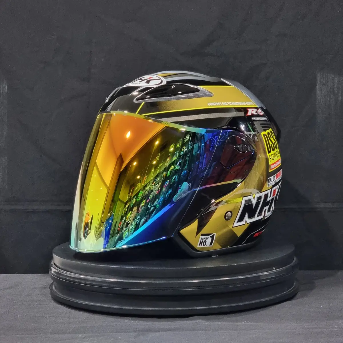 Nhk Helmet R6 V2 Rally (Black/Gold Glossy) 1