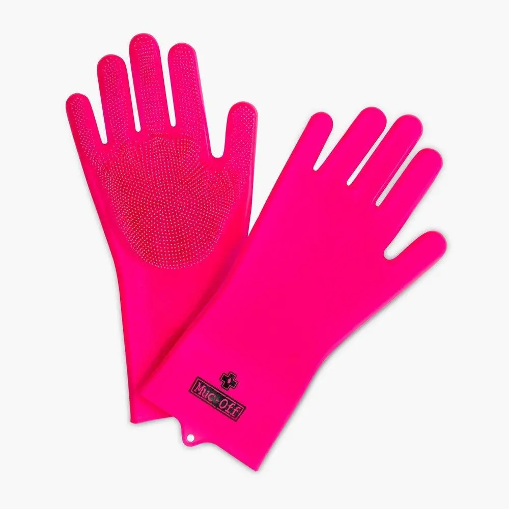 Muc Off Deep Scrubber Gloves (Pink) 1
