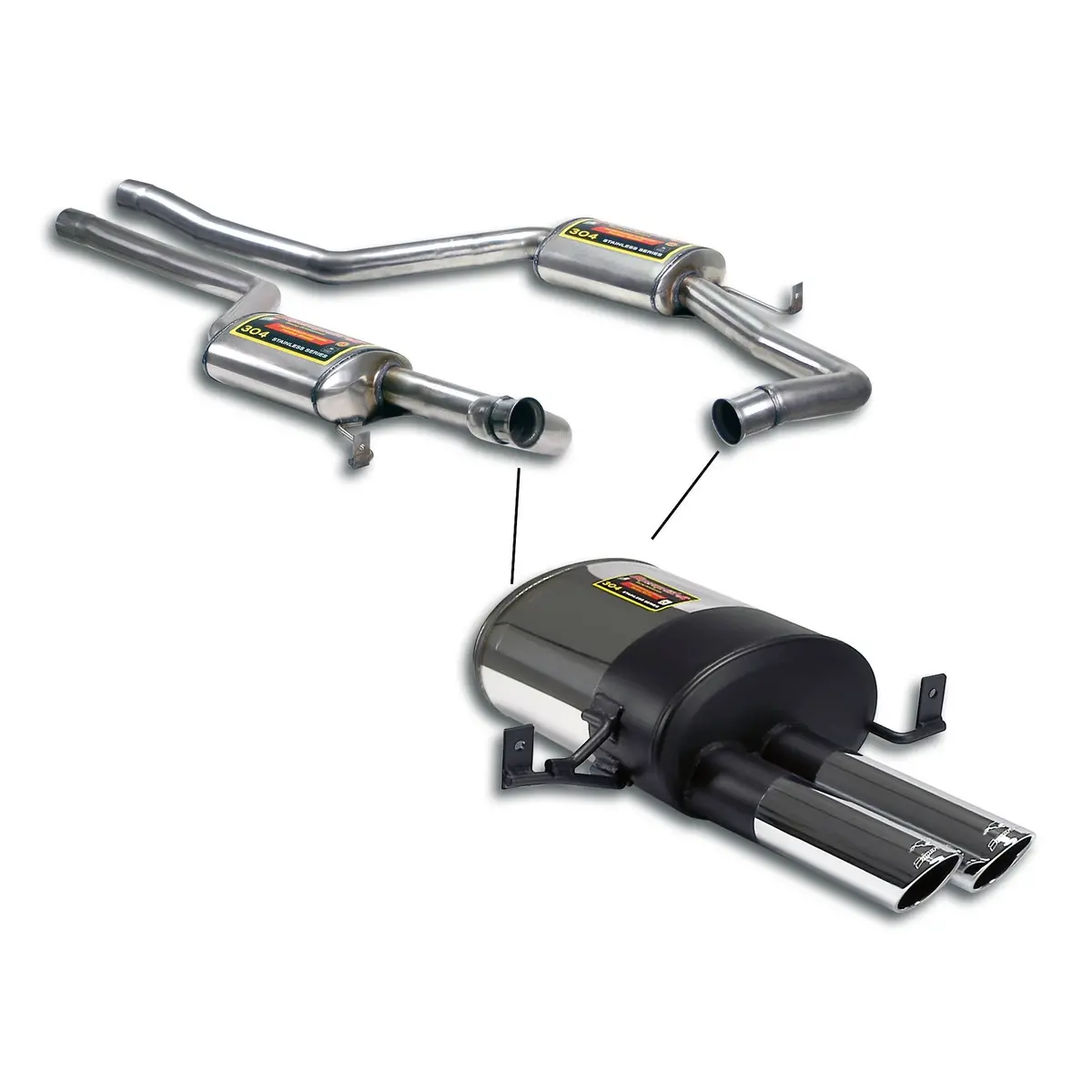 Supersprint Porsche 928 Street Performance Pack "Cat.-Back", Sport End Tips 1