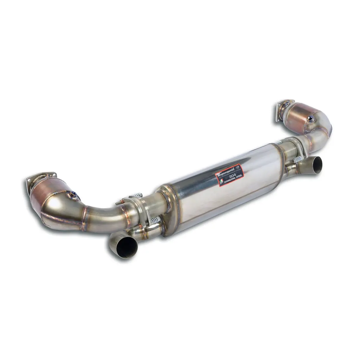Supersprint Porsche 911 (996 Series Gt2) Rear Exhaust Right + Left "Race" + Metallic Catalytic Converter 1