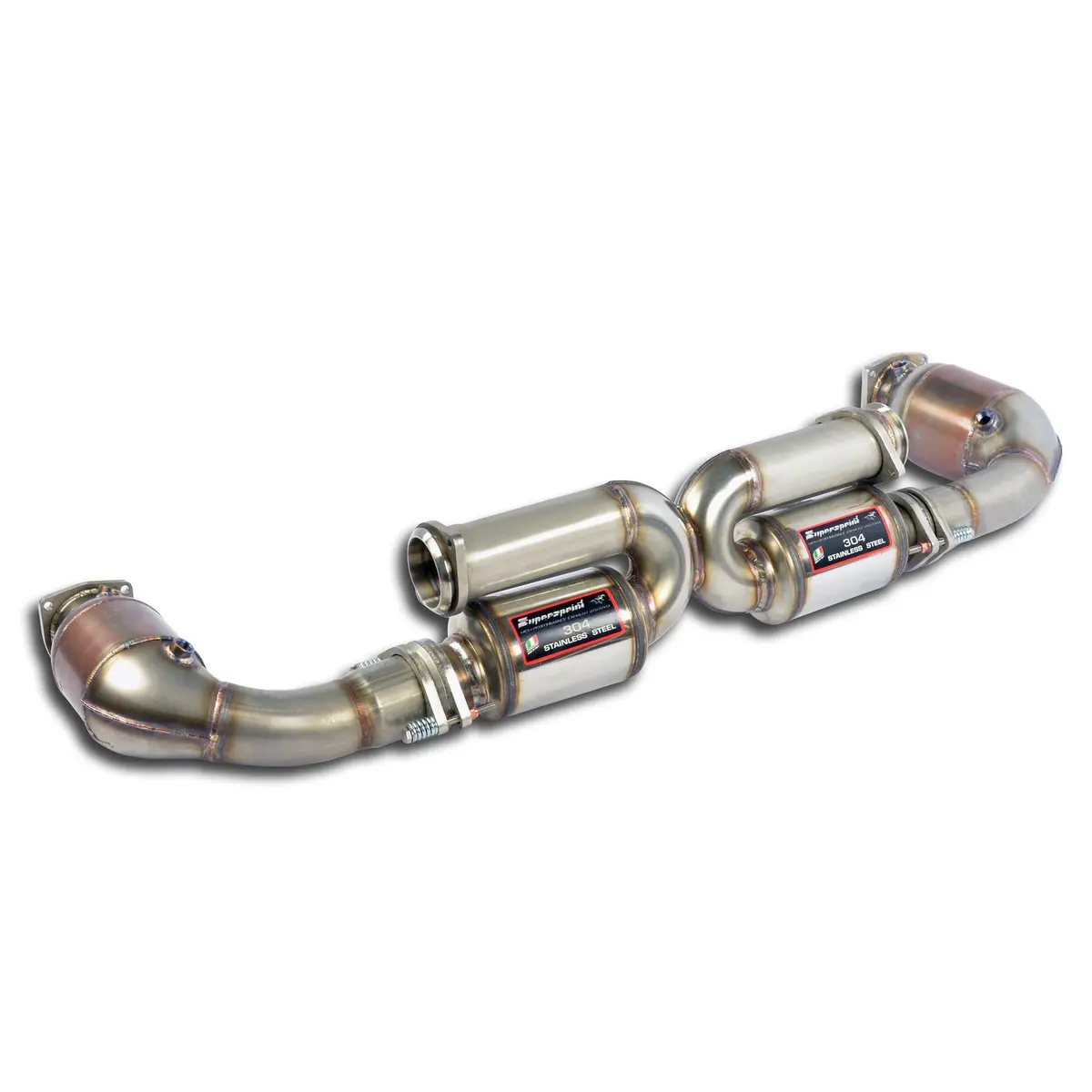 Supersprint Porsche 911 (991.1 Series Turbo / Turbo S) Rear Exhaust Right - Left "Racing" +  Metallic Catalytic Converter 100Cpsi 1