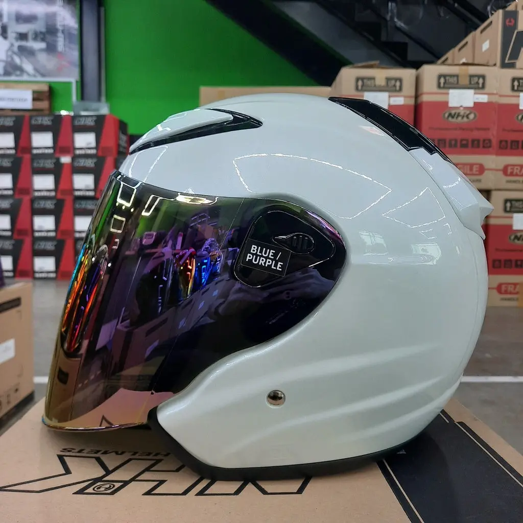 Nhk Helmet R6 V2 Solid (White Pearl Glossy) 1