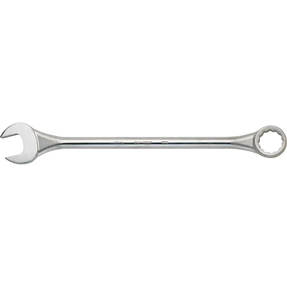 12 Point Sae Round Shank Large Combination Wrenches - 15° Offset - Satin Chrome Finish 1