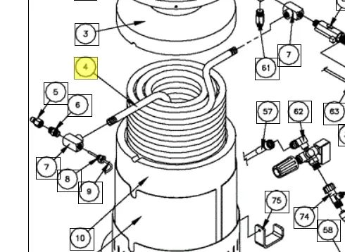 33573 Hot Water Heating Coil Assembly Northstar Hot Water Pressure Washer Reference 4 Shown - Now Use 790017 1