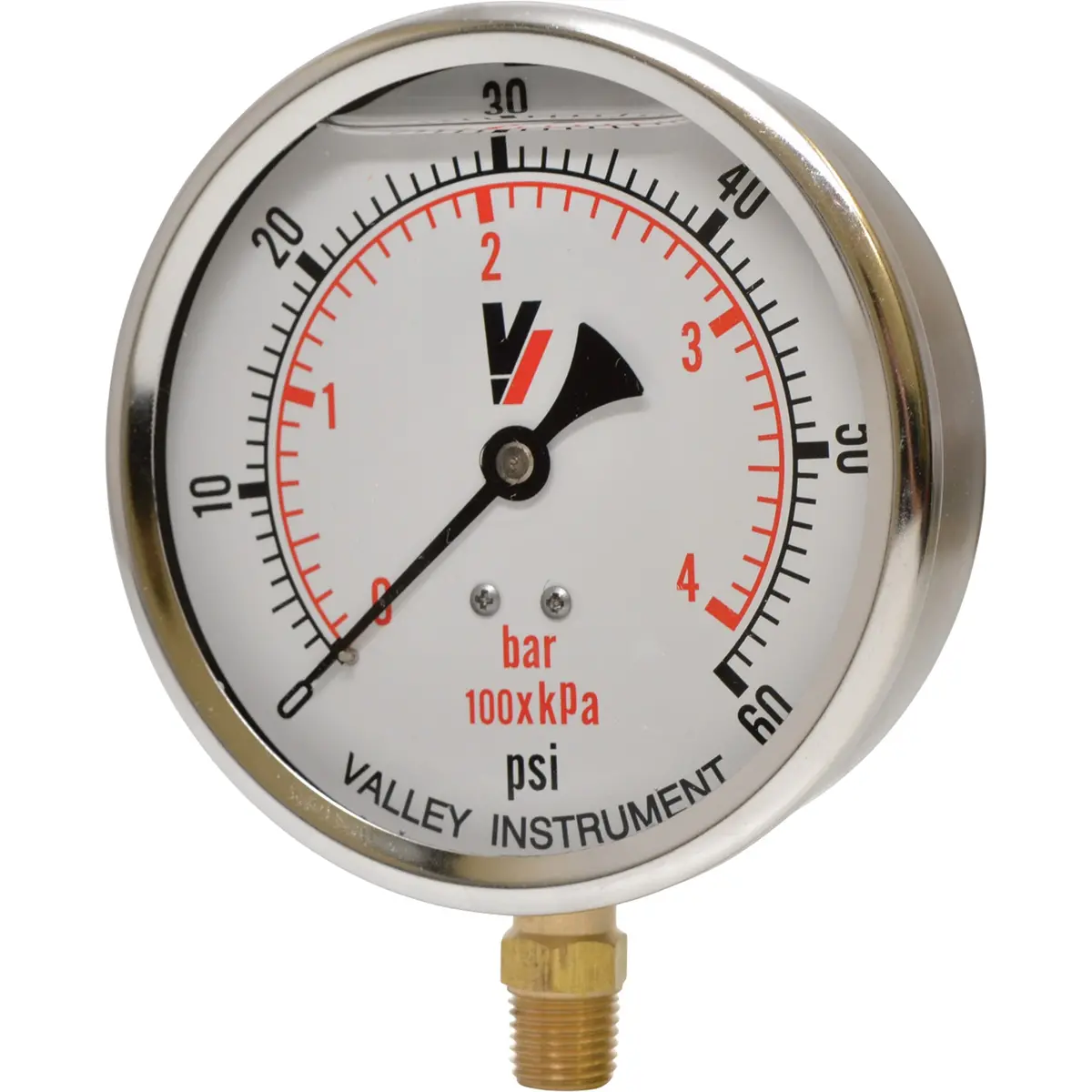 53683 Grade A 4In. Stem Mount Glycerin Filled Gauge — 0-60 Psi Northstar 1
