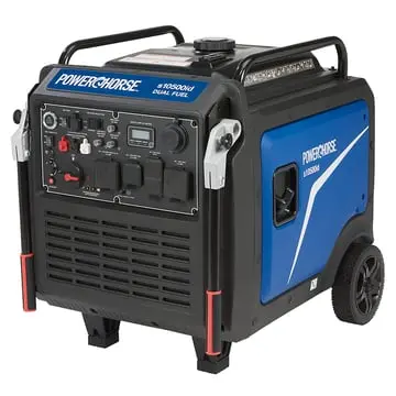 6075661 Powerhorse Inverter Generator, 10,500 Surge Watts, 8300 Rated Watts, 120/240V, Dual-Fuel, Co Shutdown, Quiet Run 62Db Powerhorse 1