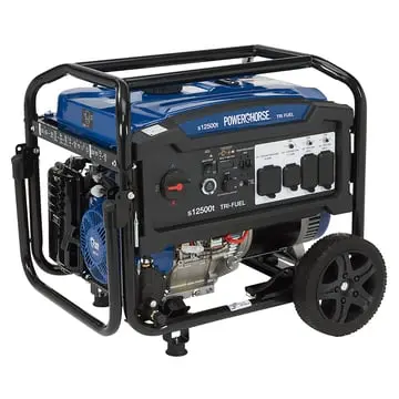 6075695 Portable Tri-Fuel Generator With Electric Start, 12,500 Watts Powerhorse 1