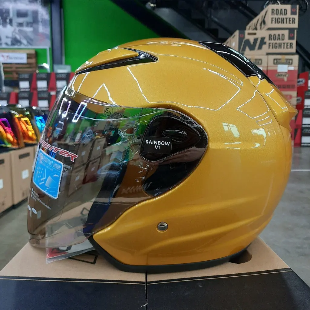Nhk Helmet R6 V2 Solid (Gold Glossy) 1