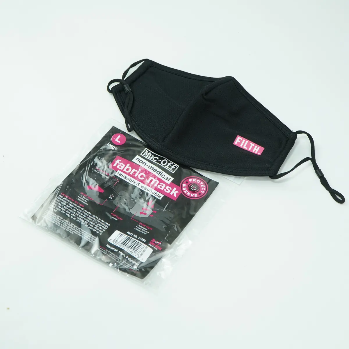 Muc Off Reusable Face Mask Black (Filth) (Large) 1