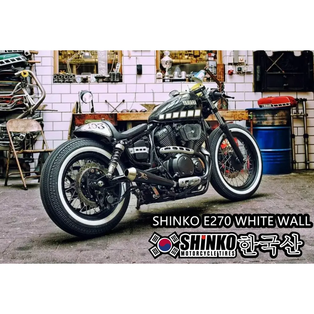 Shinko Tyres Series E270  Zig Zag White Wall Super Classic Harley Davidson Caferacer 3.0 4.0 4.5 5.0 16 18 19 21 1