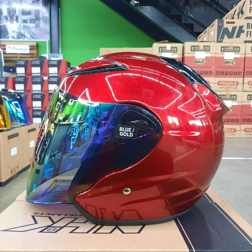 Nhk Helmet R6 V2 Solid (Candy Red Glossy) 1