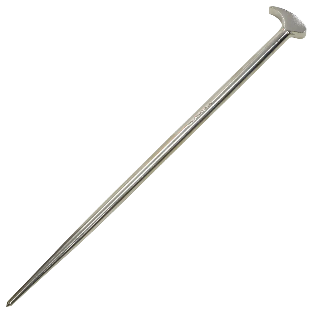 Rolling Head Pry Bars, Round Shank With Polished Point, Nickel Plate Finish 1