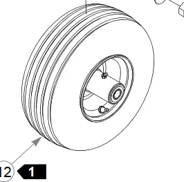 747782 Tire/Rim Assembly Front Hustler/Big Dog 1