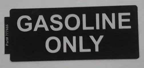 777666 Decal Gasoline Only  Northstar 1