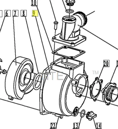 781242 Pump Body Ref 9 2" Northstar Water Pump  Ns4 / W2 S-22176 S-995 1