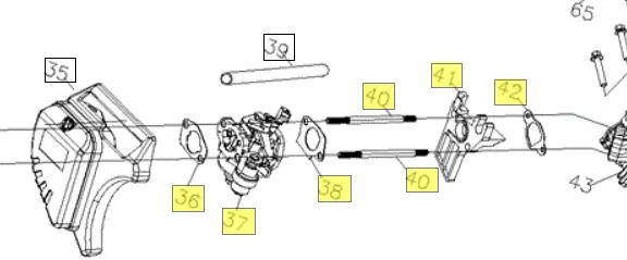 786730 Carburetor Kit Includes 36, 37, 38, 40, 41, 42 Northstar Powerhorse W4 1
