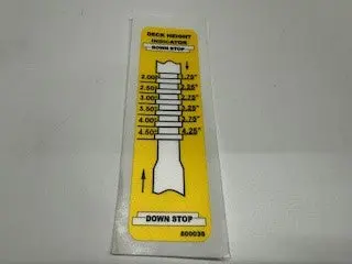 800038 Decal  Deck Height Dixie Chopper Nla 1