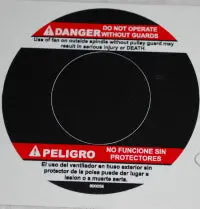 800056    Danger Pulley Decal    Dixie Chopper Wh2 1