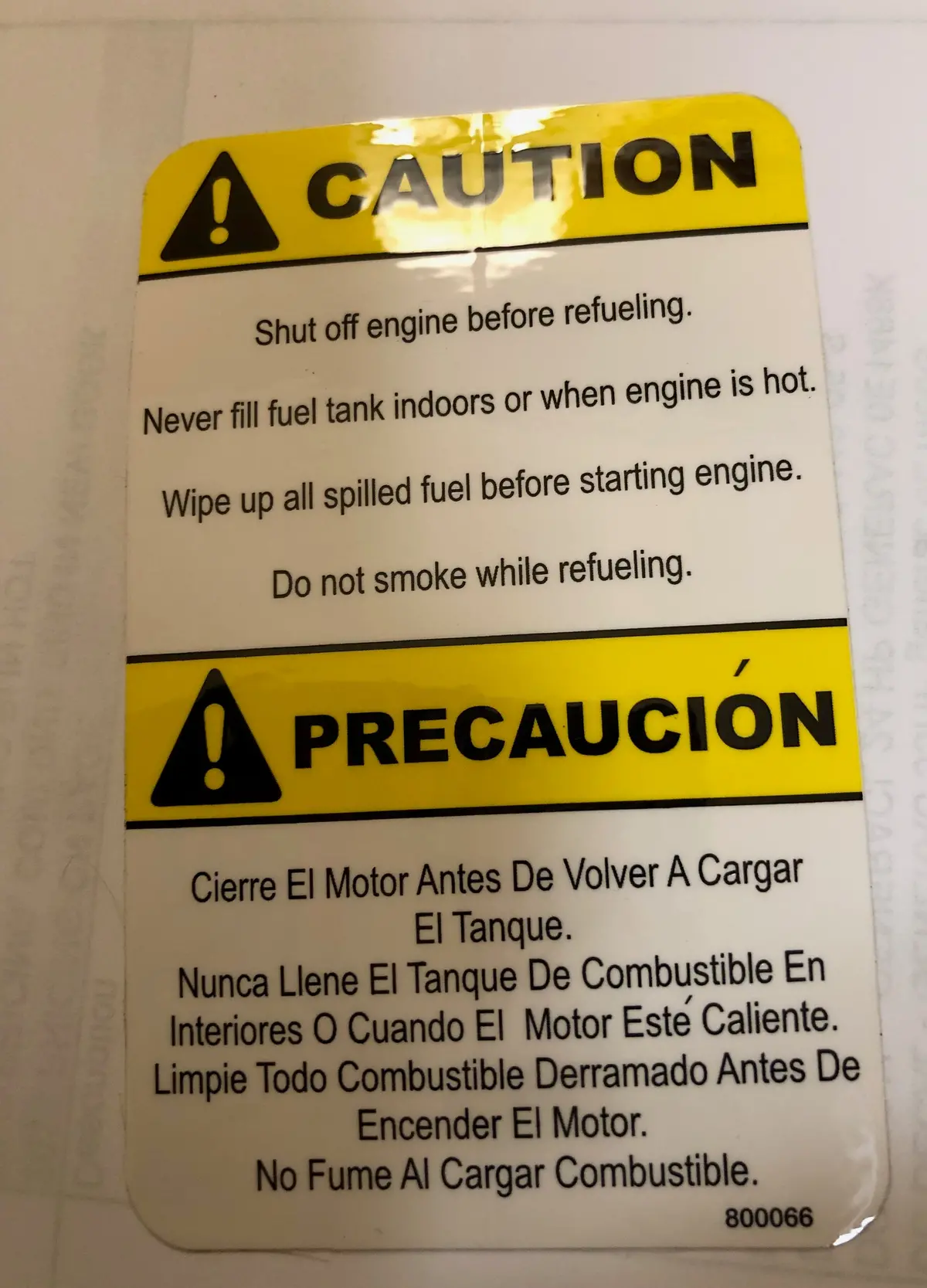 800066 Decal - Run Behind Caution Fuel Dixie Chopper Wh2 1