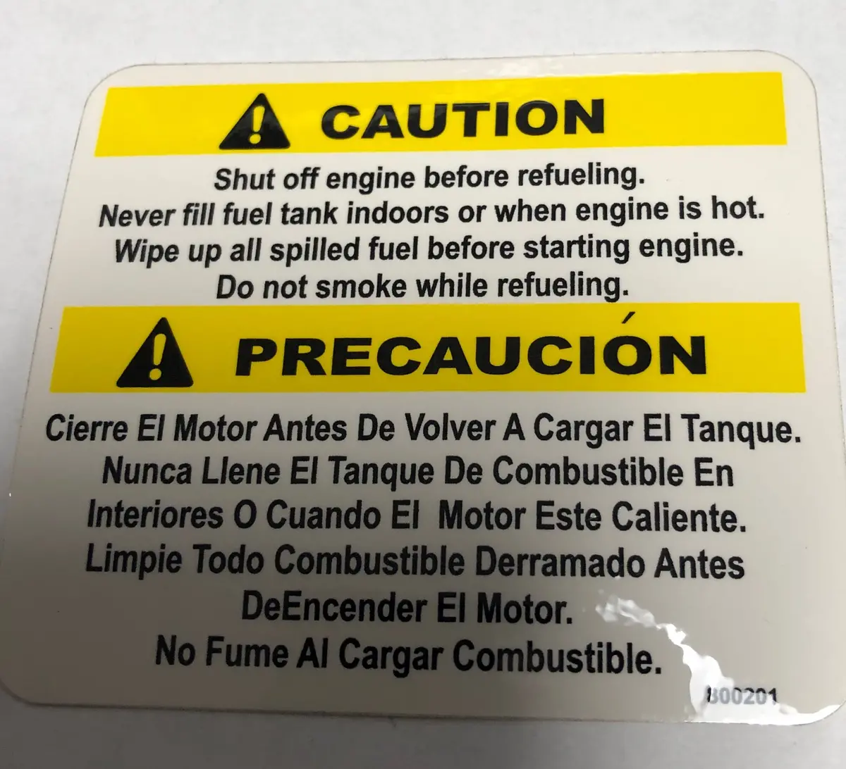 800201 Decal Caution Dixie Chopper Wh2 1