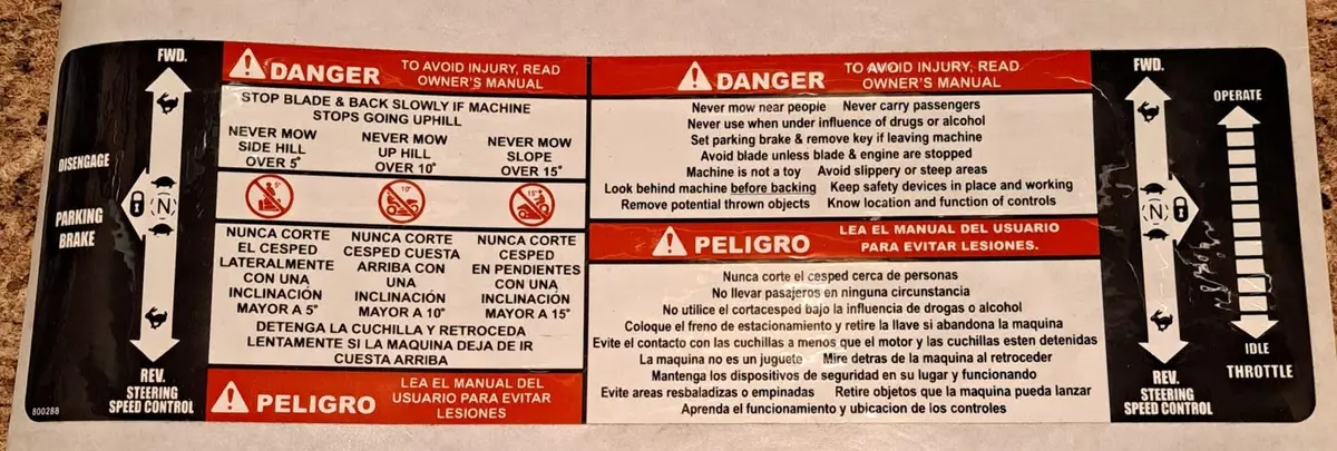 800288 Decal Safety Pan Floor Dixie Chopper Wh3 1