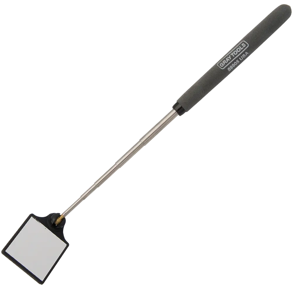 Swivel Head Telescopic Inspection Mirror - 1-3/4" Square Glass Mirror 1