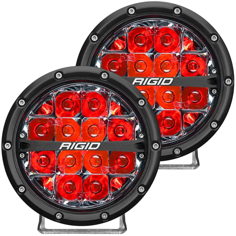 Rigid Industries 360-Series 6In Led Off-Road Spot Beam - Red Backlight (Pair) 1