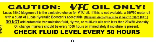 97013A Decal Caution Lucas Oil Only Dixie Chopper  Nla 1