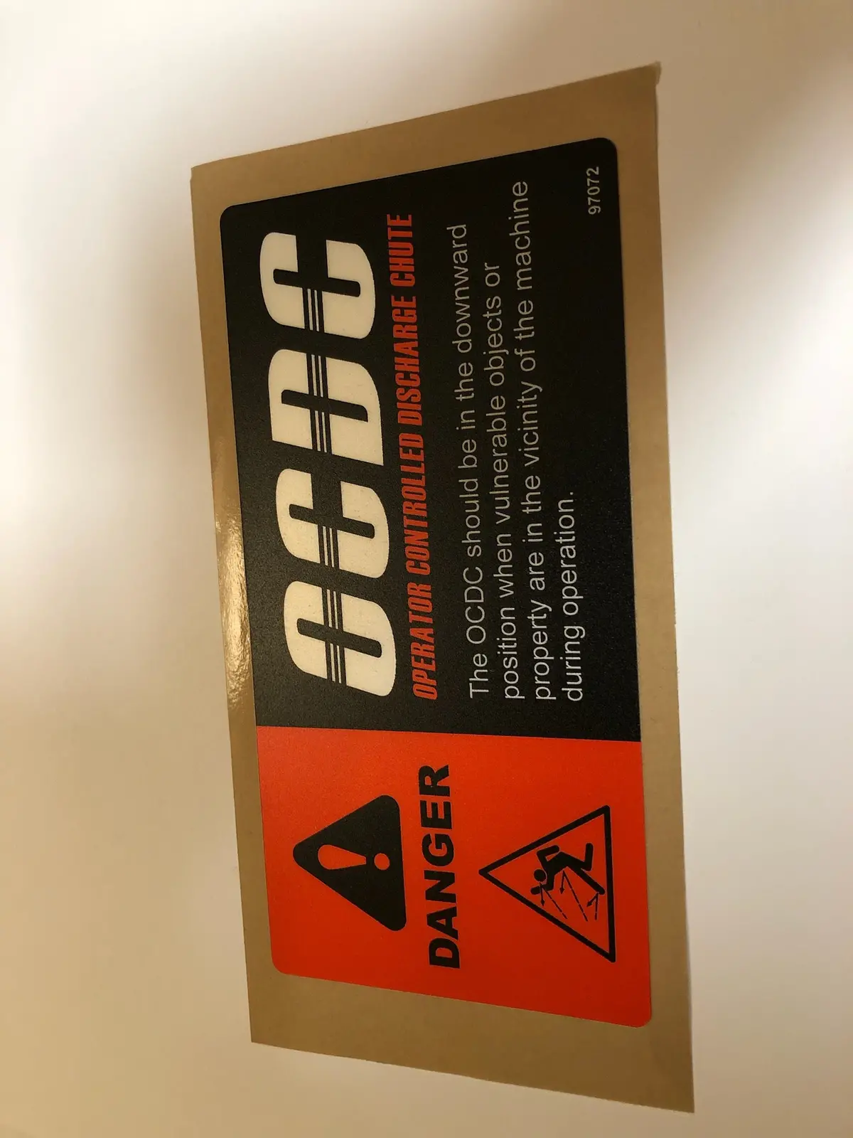 97072 Decal - Danger, Ocdc Position Dixie Chopper W3 Sfi 1