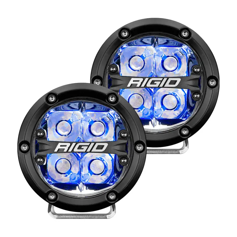 Rigid Industries 360-Series 4In Led Off-Road Spot Beam - Blue Backlight (Pair) 1