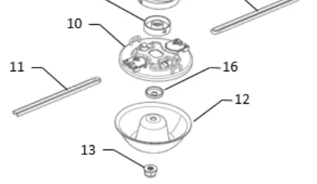 A203791 Bowl, Cutting Head Powermate Orange Ref 12 Powermate  No Use A203636now Use A203636 1