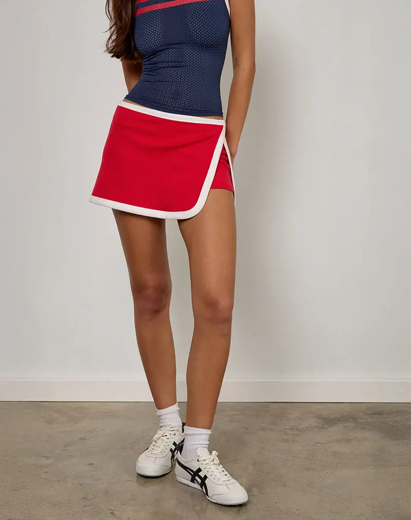 Andeci Sport Skort In Red With White Binding 1