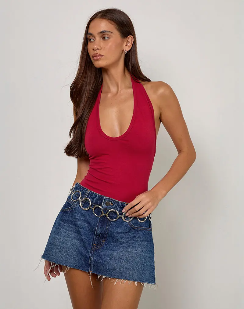 Arlet Plunge Bodysuit In Adrenaline Red 1