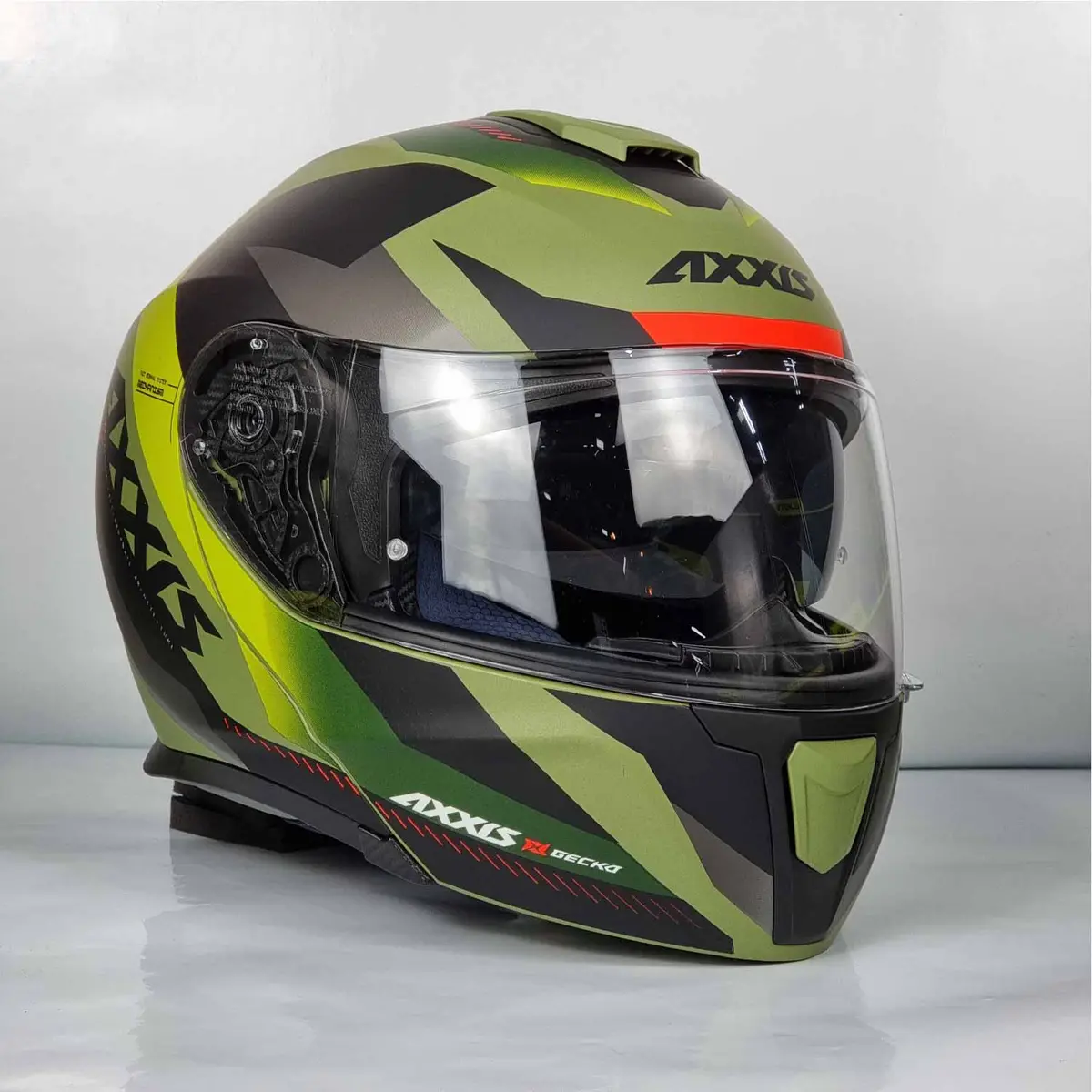 Axxis Helmet Gecko Shield (F6 Matt Green) 1