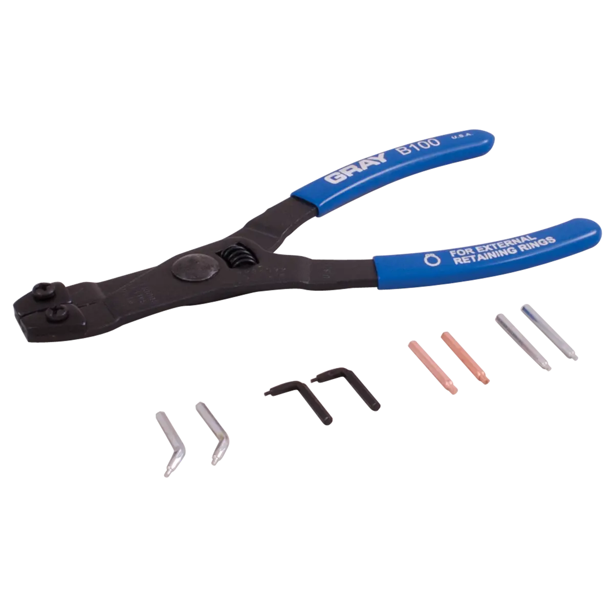 Internal And External Retaining Ring Pliers With Replaceable Tips 1
