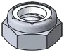 Hex Jam Nylon Lock Nut Zinc Plated Steel #10-24 Su-13-4/Wh3 1