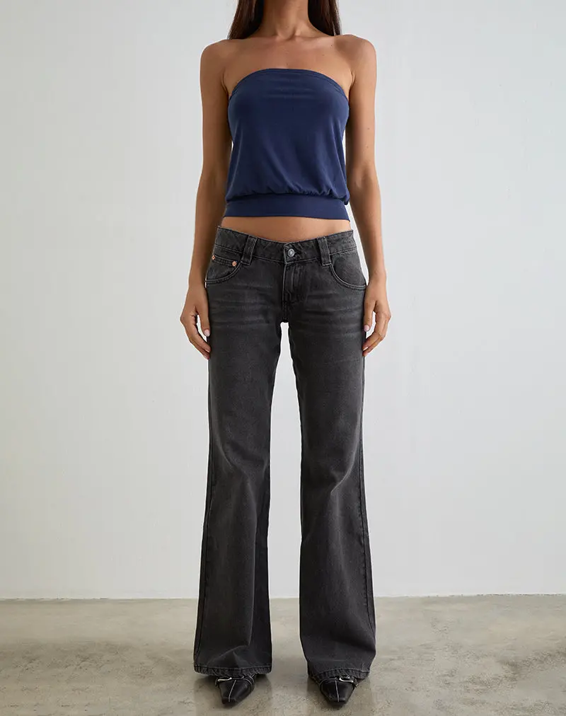 Bell Bottom Low Rise Flare Jeans In Vintage Black 1