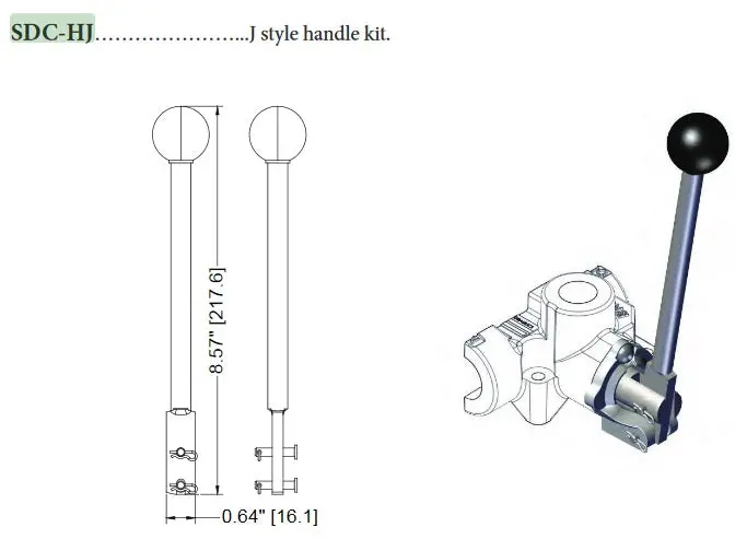 Mssdc-Hj/Mssdc.Hj Sdc-Hj Handle Kit Northstar Log Splitter Control Valve Handle  Fm44/W3 Sfi S-833 1