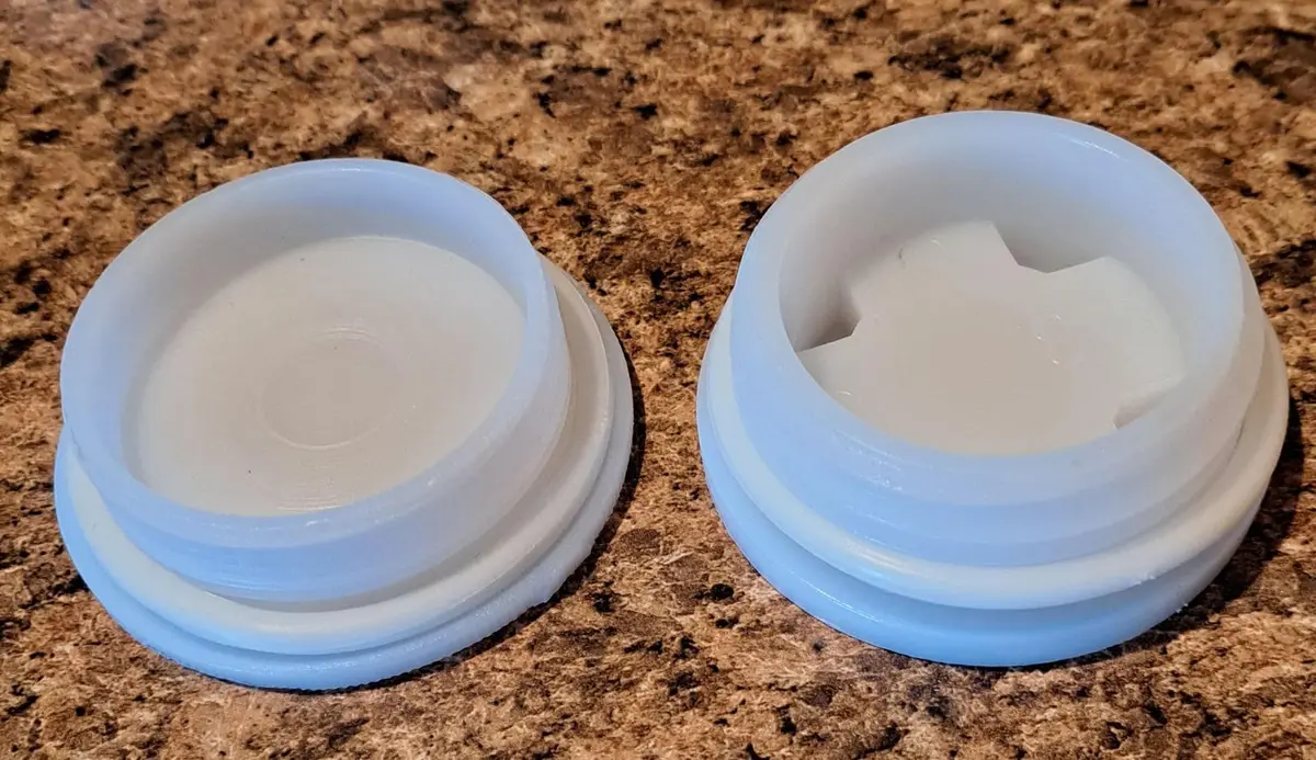 2 Inch Bung Cap Set For 55 Gallon Plastic Drum One Fine, One Coarse Thread With O-Rings Wh3 1