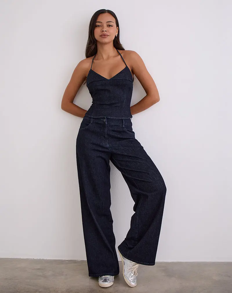 Nuvia Trousers In Chambray Indigo 1