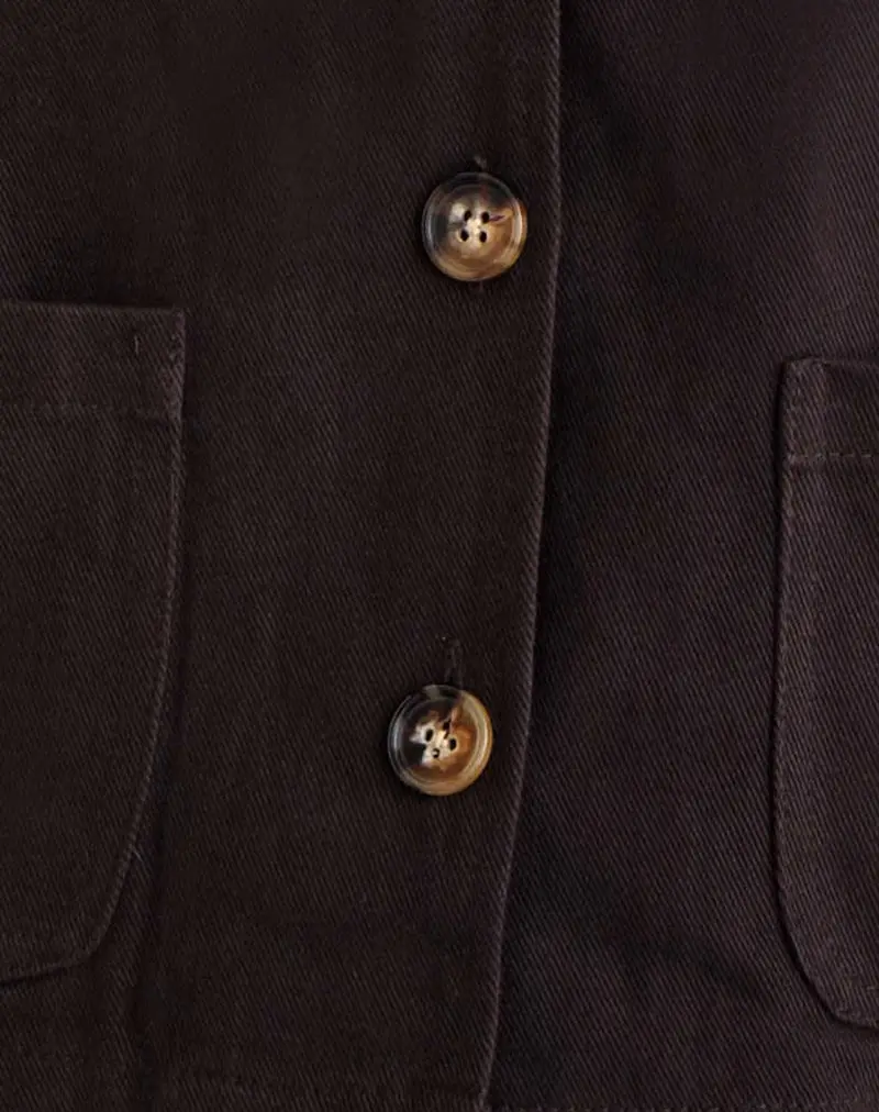Calva Boxy Jacket In Chocolate Brown 5