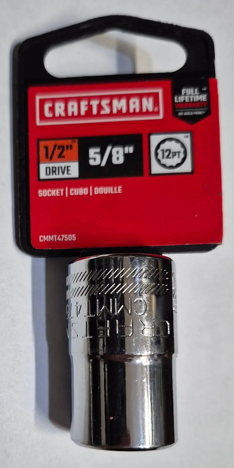 Cmmt47505 5/8 Impact Rated Shallow 12 Point 1/2" Drive Socket Craftsman 1